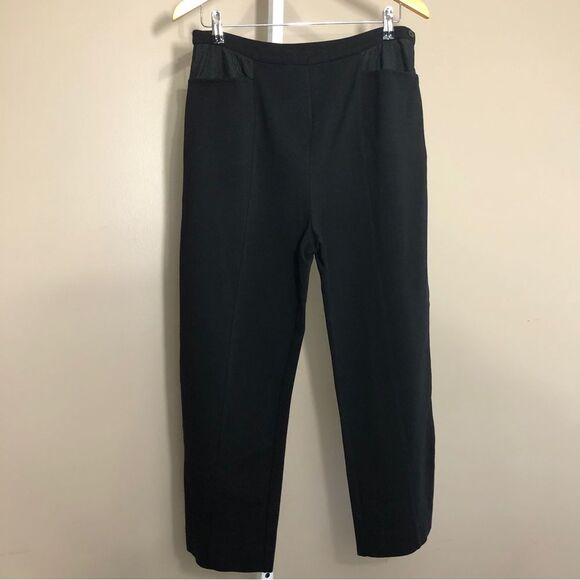 Talbots Pants Womens Medium Black Quilted Front Seam Ankle Size Zip Equestrian - Picture 1 of 8